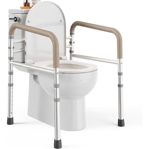 image:imagePELEGON Toilet Safety Rails 350 lb  Adjustable Toilet Safety Frame amp Rails Toilet Safety Rail for Elderly Adults Toilet Handles for Seniors Toilet Bars for Elderly Disabled amp Handicap  WhiteBeige