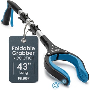 image:imagePelegon Grabbers for Seniors Heavy Duty 43 Inch Heavy Duty Grabber Reacher Tool Foldable Long Reach Grabber with 90 Rotating Head Magnetic Tips Rubberized Grips Aluminum Pick Up Tool  1 Pack1 Pack