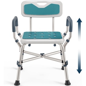 image:imageShower Chair for Elderly and Disabled 450lb with Padded Armrests and Back Adjustable Height Shower Seat Heavy Duty Shower Chairs for Inside Shower Handicap  TealTeal