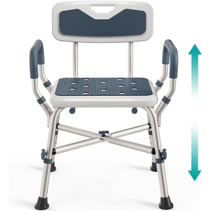 image:imageShower Chair for Elderly and Disabled 450lb with Padded Armrests and Back Adjustable Height Shower Seat Heavy Duty Shower Chairs for Inside Shower Handicap  TealDark Blue
